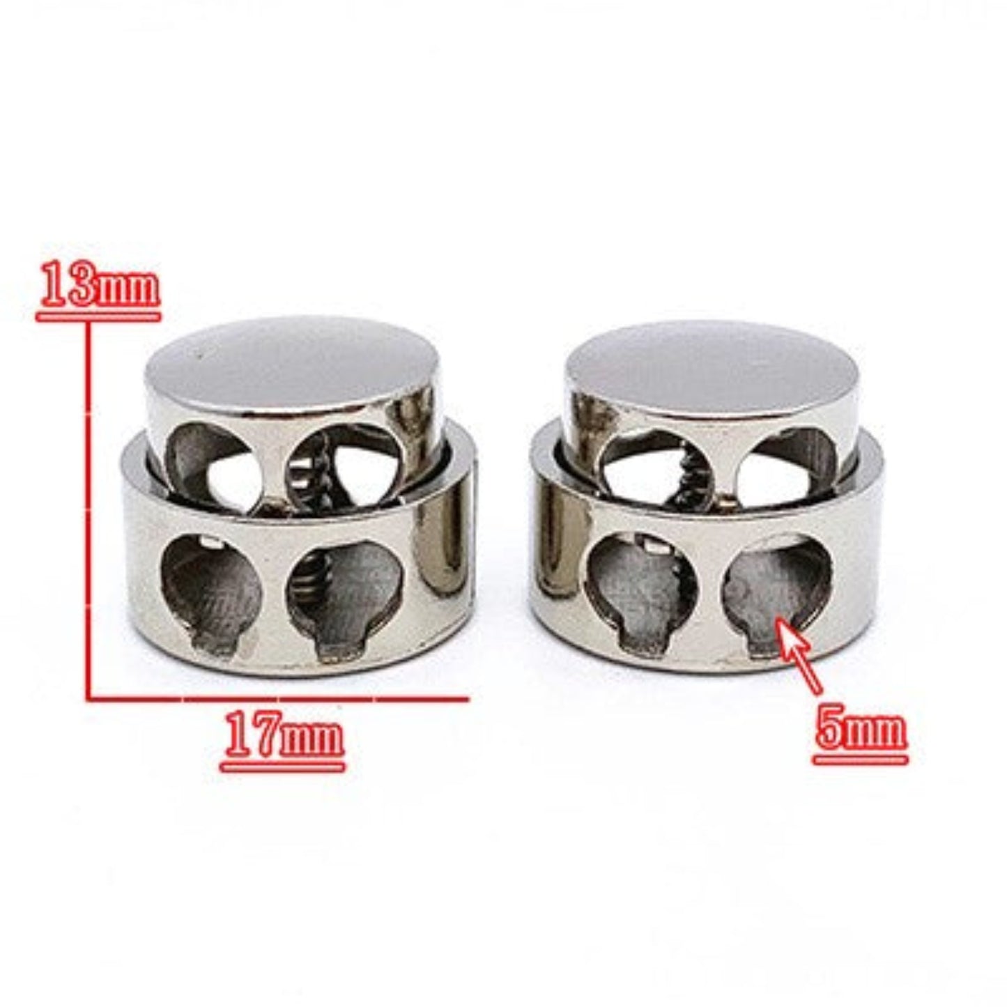 Metal Stopper Buckle -Silver( Per Pair)